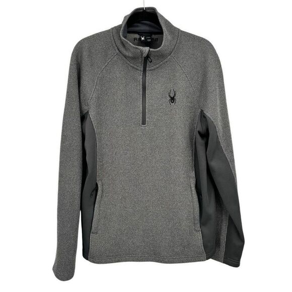 Spyder Men’s 1/4 Zip Pullover Jacket Gray Size Large - Picture 1 of 9